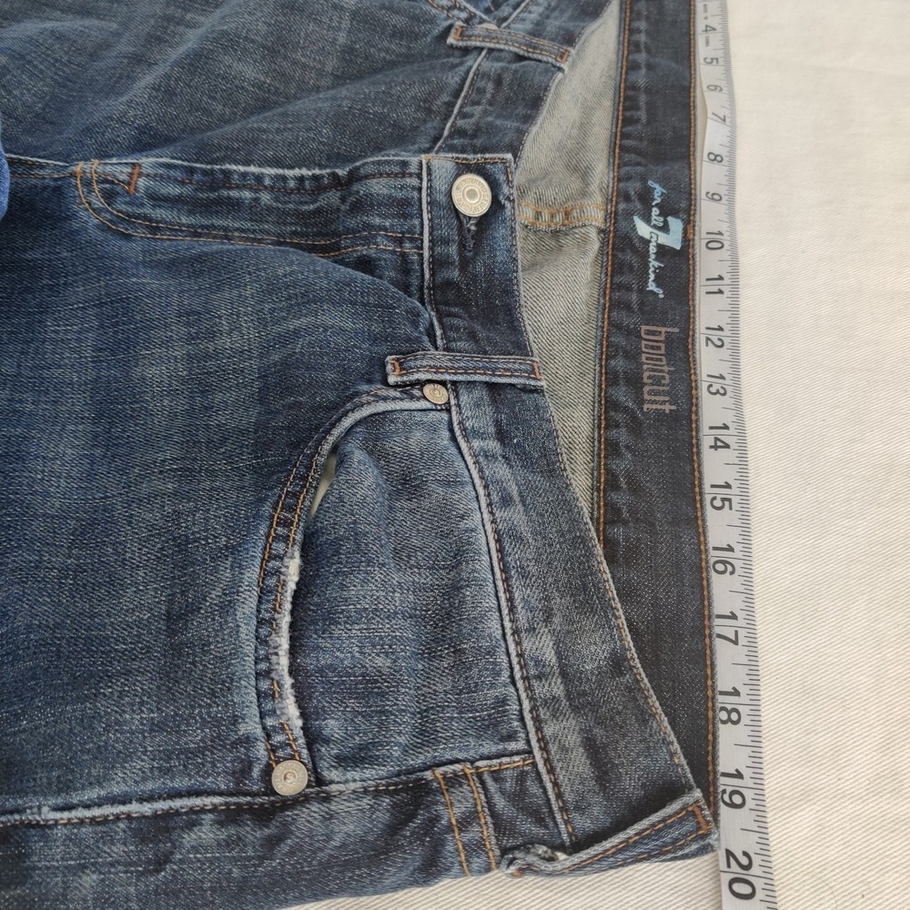 7 For All Mankind Bootcut Jeans Mens Size 40 Dark Wash Denim Cotton Pocket Flaps - Picture 12 of 14